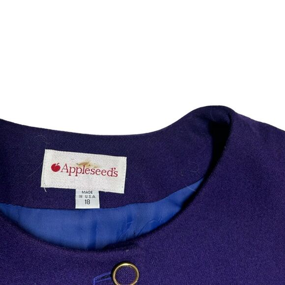 Vintage Appleseed’s Purple Blazer Button Up Coat Jacket Fall Winter Spring - Picture 2 of 8